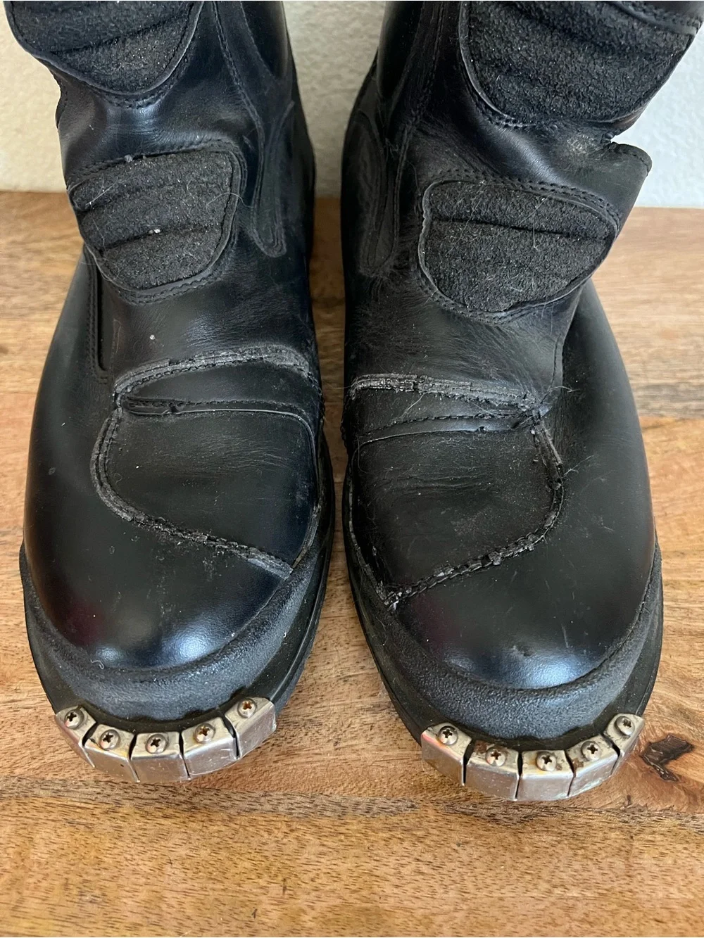 BMW Motorcycle Black Leather Boots Size 45